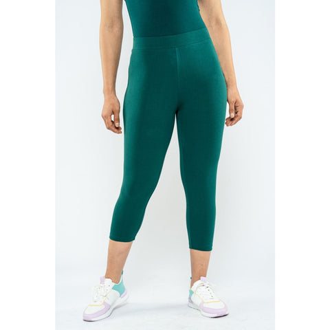 Green Plain Cropped Legging Pants | Montivo Pakistan