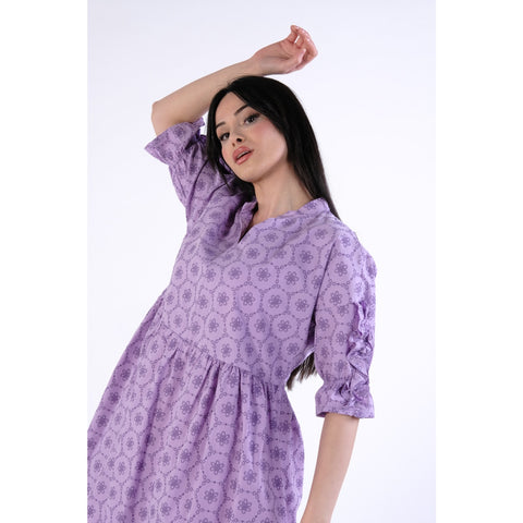 Lilac Textured Dress | Montivo Pakistan