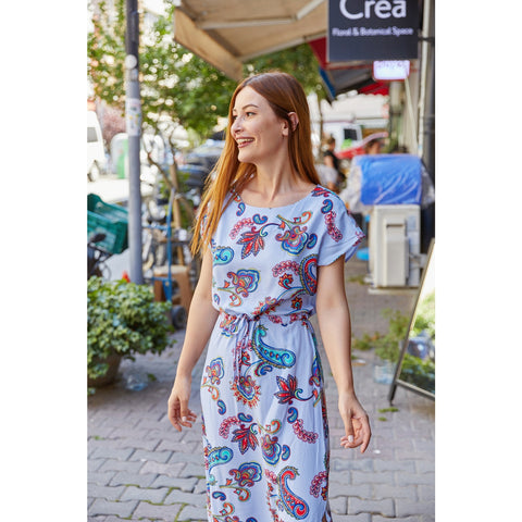 Purple Printed Dress | Montivo Pakistan