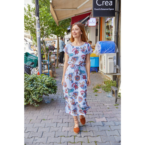 Purple Printed Dress | Montivo Pakistan