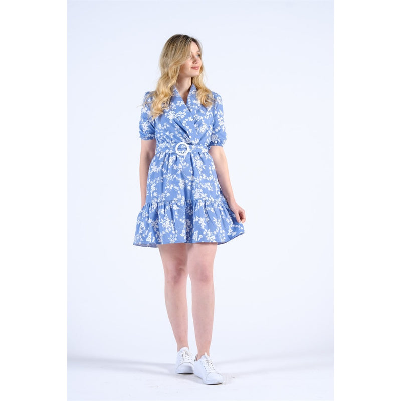 Balloon Sleeve Belted Floral Dress | Montivo Pakistan