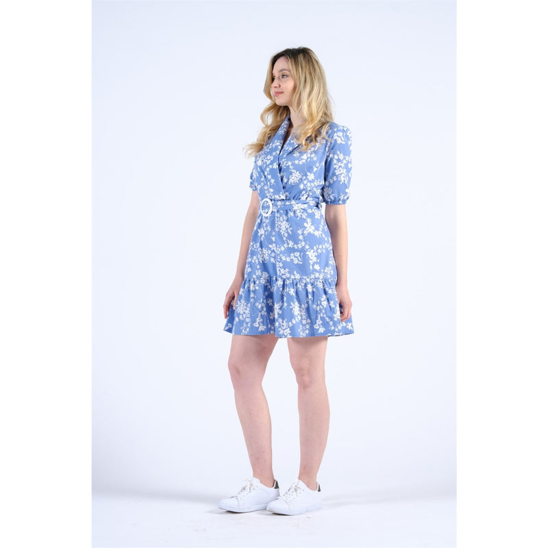 Balloon Sleeve Belted Floral Dress | Montivo Pakistan