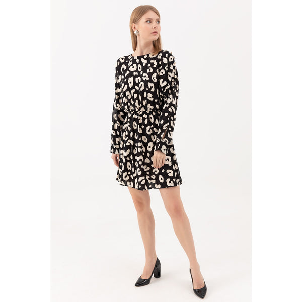 Patterned Sleeves Slit Dress | Montivo Pakistan