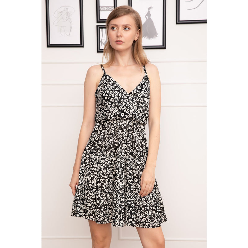 Floral Double Breasted Strap Dress | Montivo Pakistan