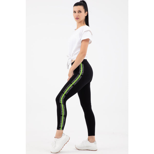 Black Printed Sports Leggings | Montivo Pakistan