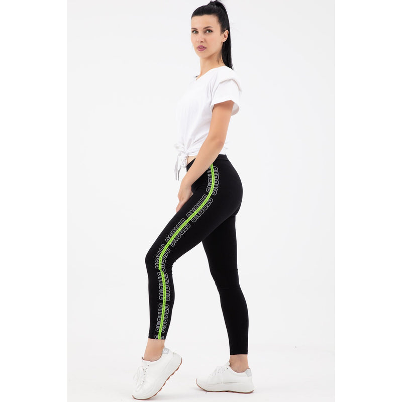 Black Printed Sports Leggings | Montivo Pakistan