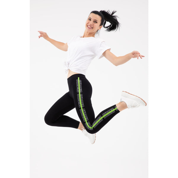 Black Printed Sports Leggings | Montivo Pakistan