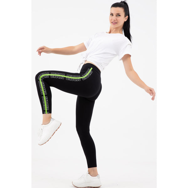 Black Printed Sports Leggings | Montivo Pakistan
