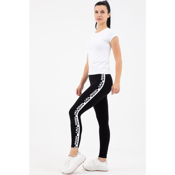 Black Printed Sports Leggings | Montivo Pakistan