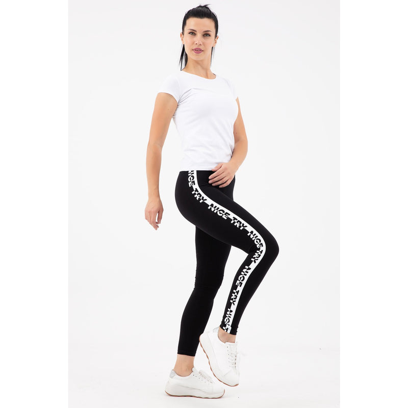 Black Printed Sports Leggings | Montivo Pakistan