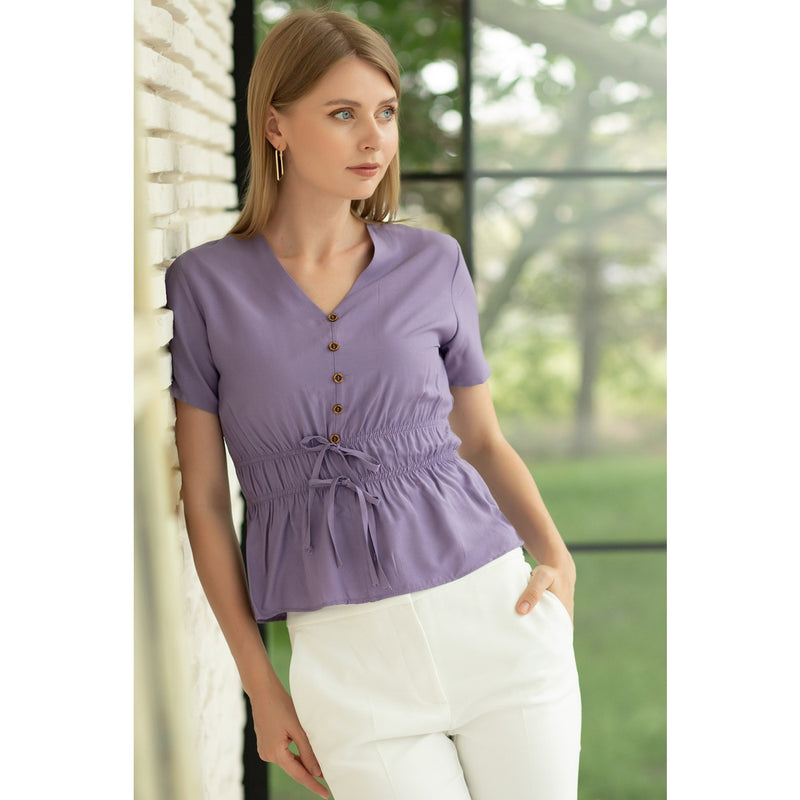 Lilac Waist Pleated Top | Montivo Pakistan