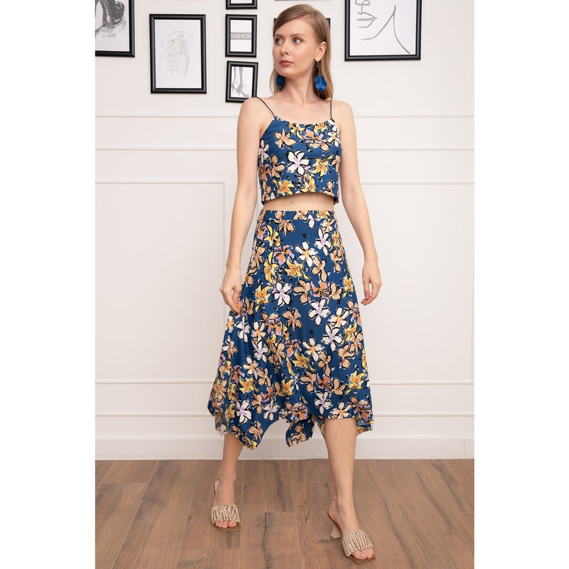Blue Floral Co-Ord Set | Montivo Pakistan