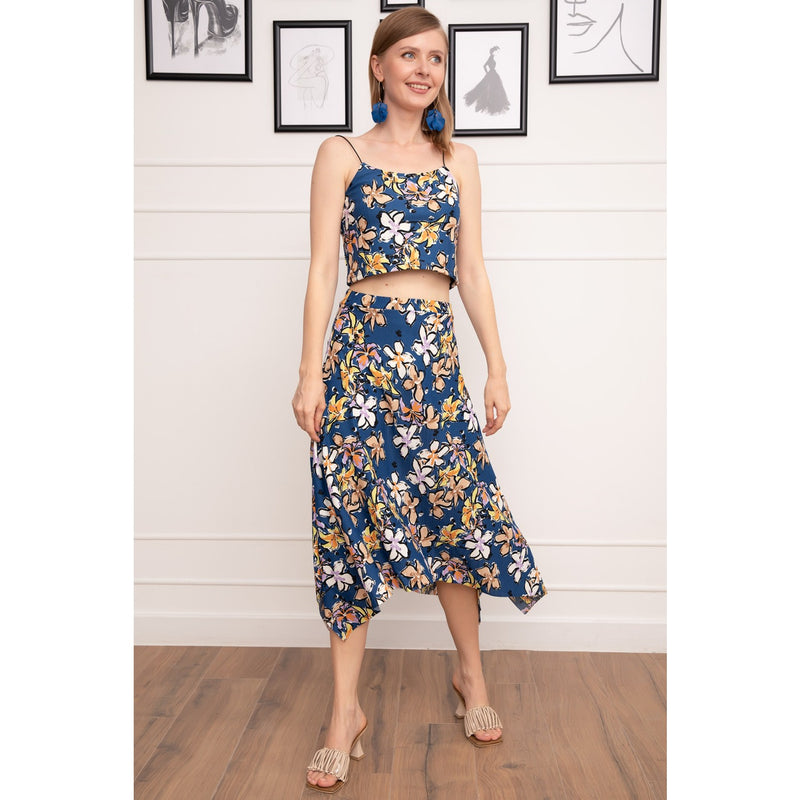 Blue Floral Co-Ord Set | Montivo Pakistan