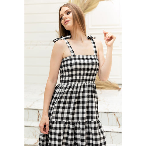 Plaid Strap Dress | Montivo Pakistan