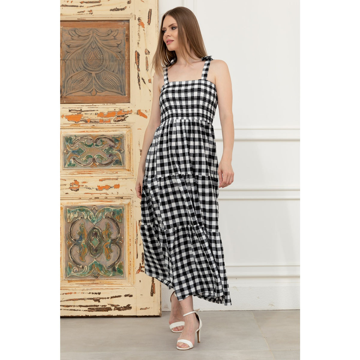 Plaid Strap Dress | Montivo Pakistan
