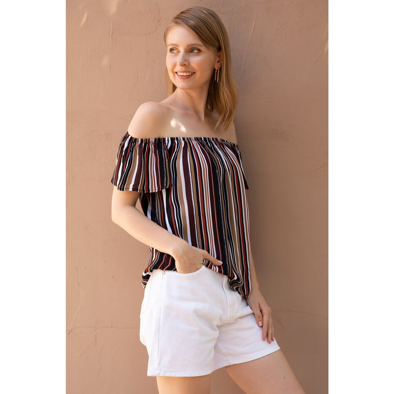 Printed Offshoulder Blouse | Montivo Pakistan