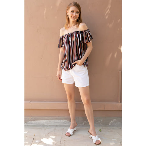 Printed Offshoulder Blouse | Montivo Pakistan