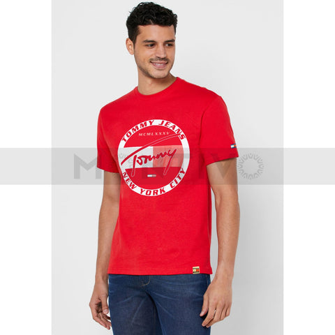 TJ Circle Graphic Red Tshirt | Montivo Pakistan