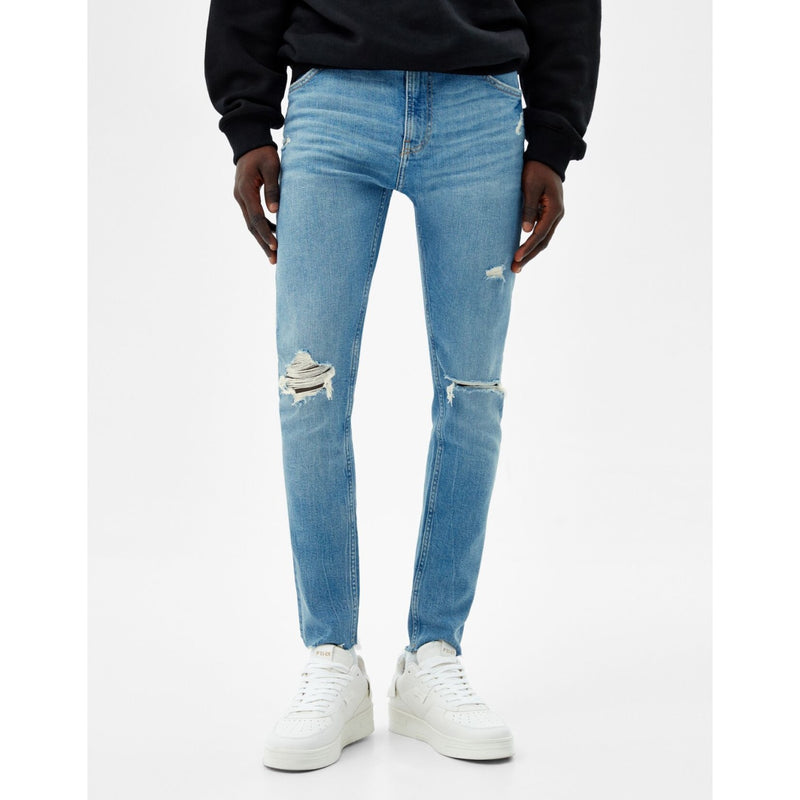 BSK Super Skinny Light Blue Ripped Jeans | Montivo Pakistan