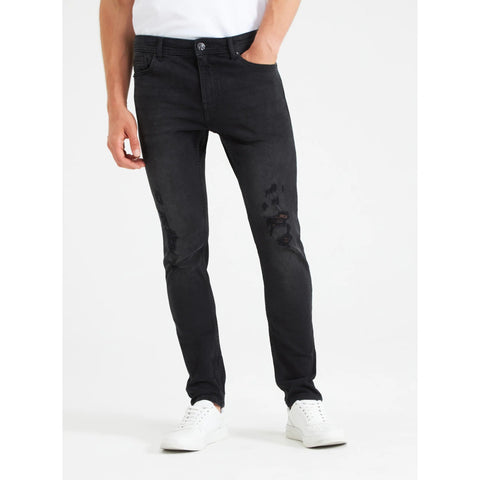 TRN Black ripped skinny jeans denim | Montivo Pakistan