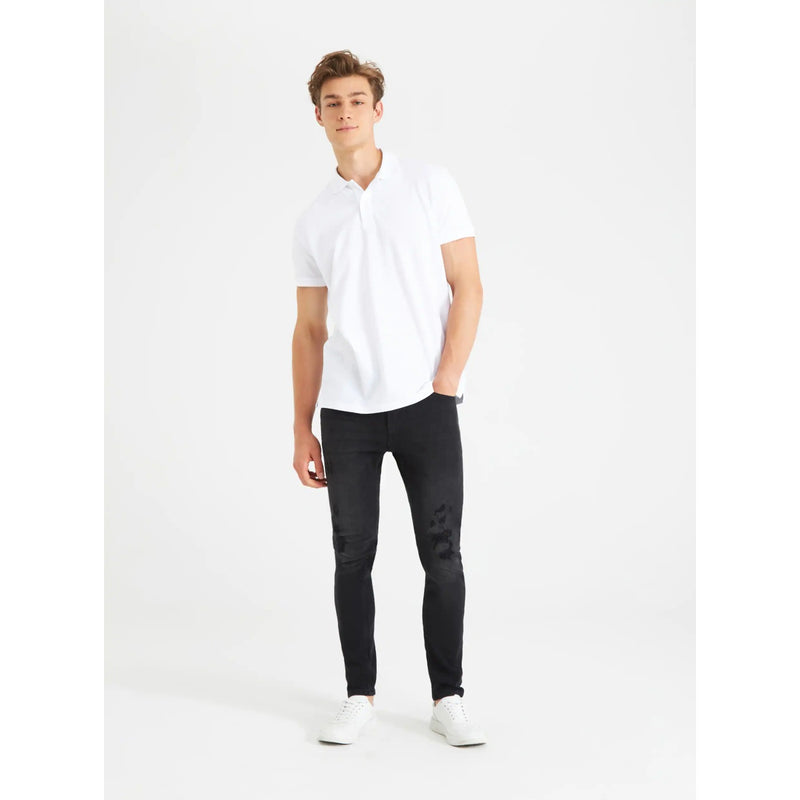 TRN Black ripped skinny jeans denim | Montivo Pakistan