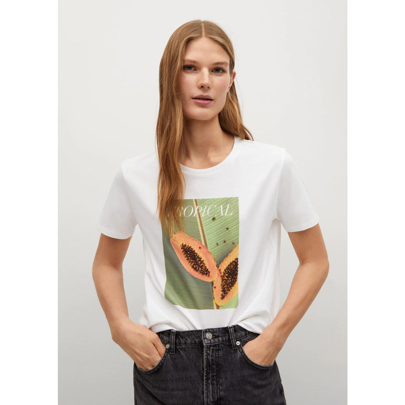 MNG Printed cotton-blend T-shirt | Montivo Pakistan