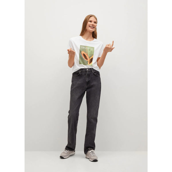 MNG Printed cotton-blend T-shirt | Montivo Pakistan