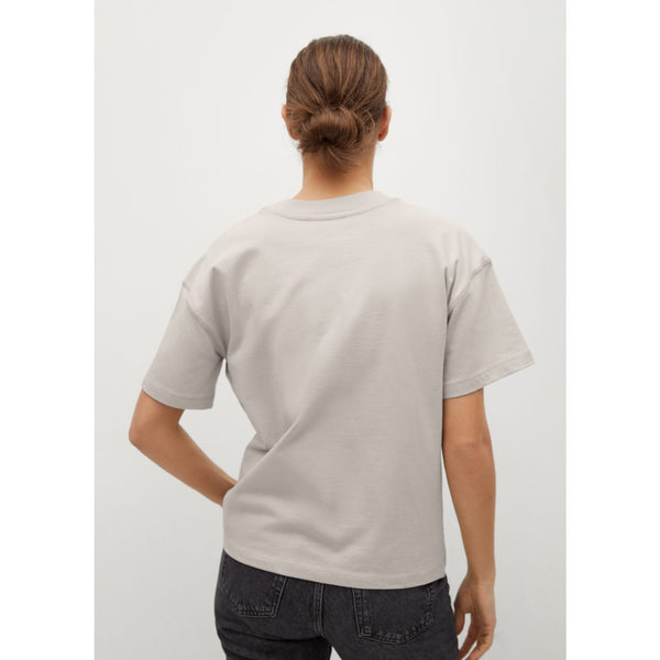 MNG Grey Printed Cotton T-shirt | Montivo Pakistan