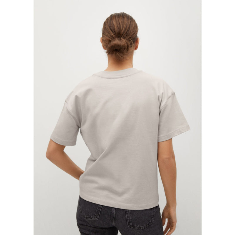 MNG Grey Printed Cotton T-shirt | Montivo Pakistan