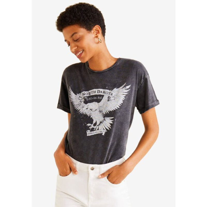 MNG Charcoal Printed Tshirt | Montivo Pakistan
