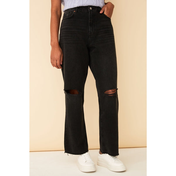 FF Black Straight Ripped Jeans | Montivo Pakistan