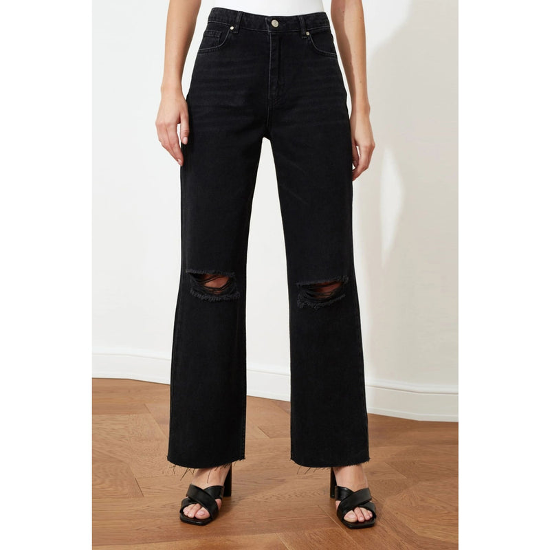 FF Black Straight Ripped Jeans | Montivo Pakistan