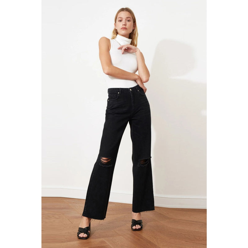 FF Black Straight Ripped Jeans | Montivo Pakistan
