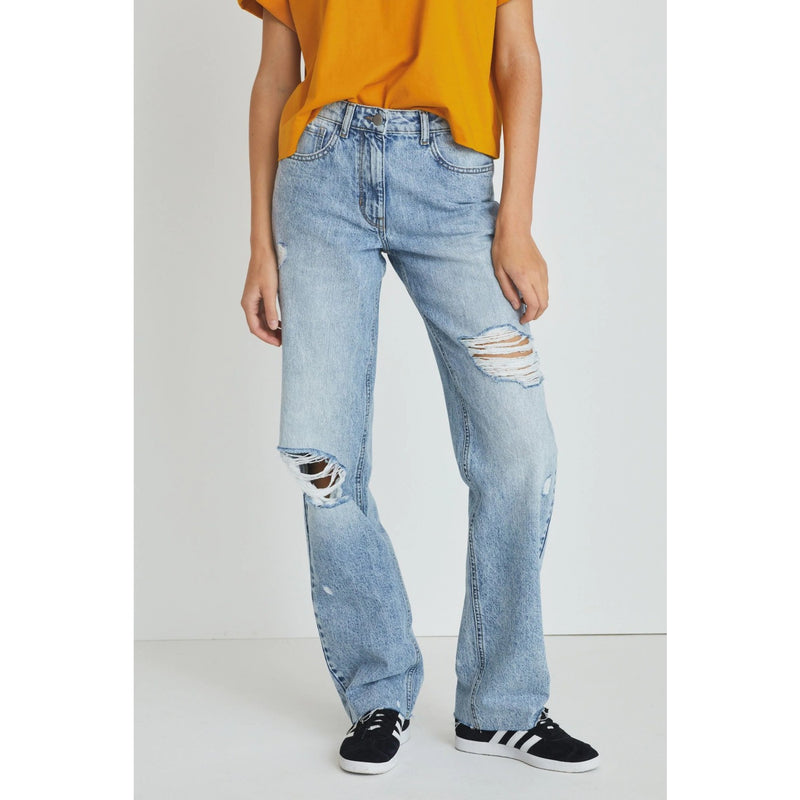 NXT Dad Straight Blue Ripped Jeans | Montivo Pakistan