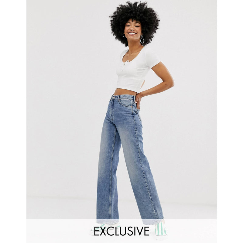 Monki Blue Wide Leg Jeans | Montivo Pakistan