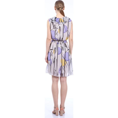 Lilac Frill Neck Chiffon Dress | Montivo Pakistan