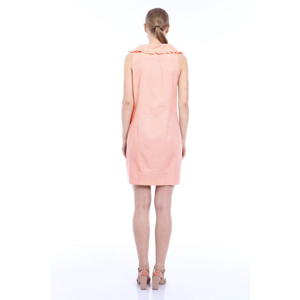 Peach Frill Poplin Dress | Montivo Pakistan