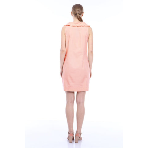 Peach Frill Poplin Dress | Montivo Pakistan