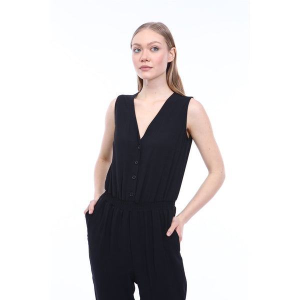 Black Sleeveless Jumpsuit | Montivo Pakistan