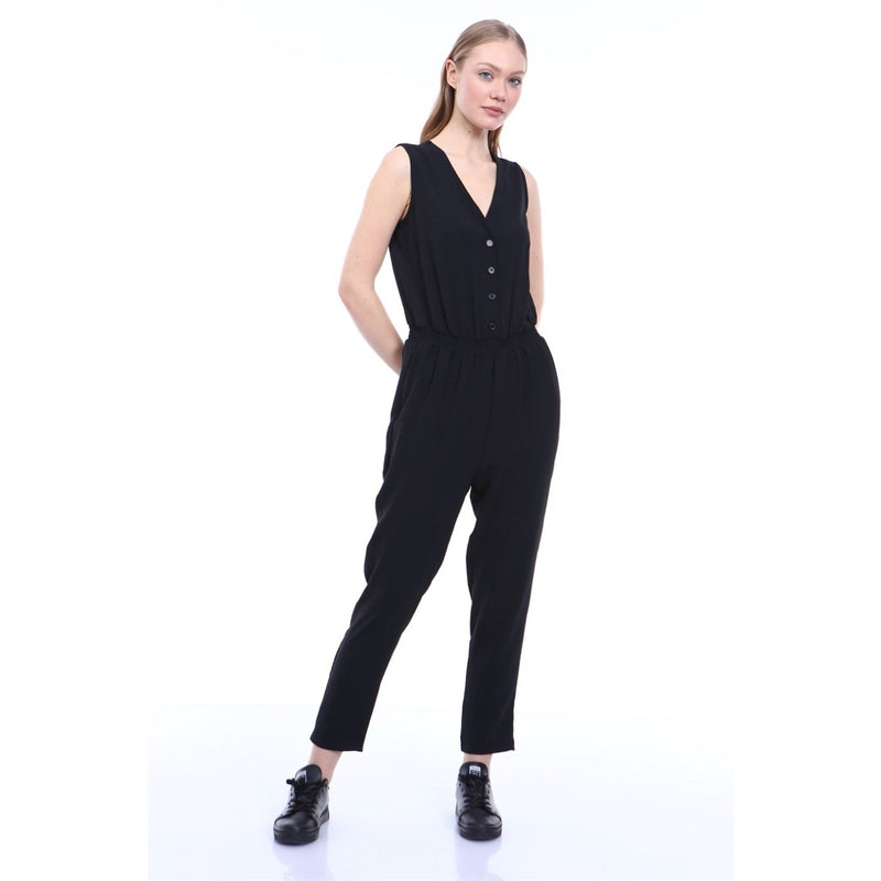 Black Sleeveless Jumpsuit | Montivo Pakistan