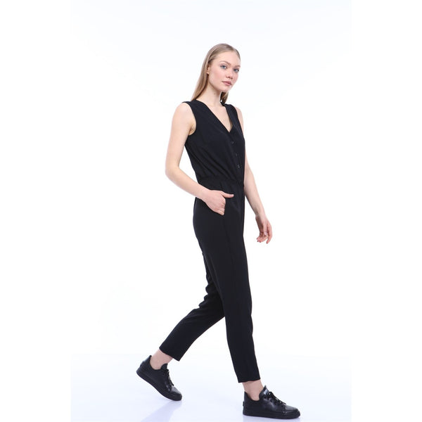 Black Sleeveless Jumpsuit | Montivo Pakistan