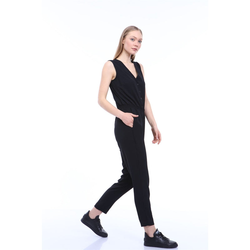 Black Sleeveless Jumpsuit | Montivo Pakistan