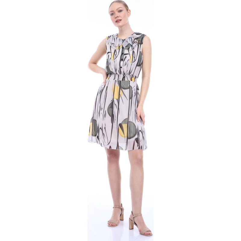 Green Frill Neck Chiffon Dress | Montivo Pakistan