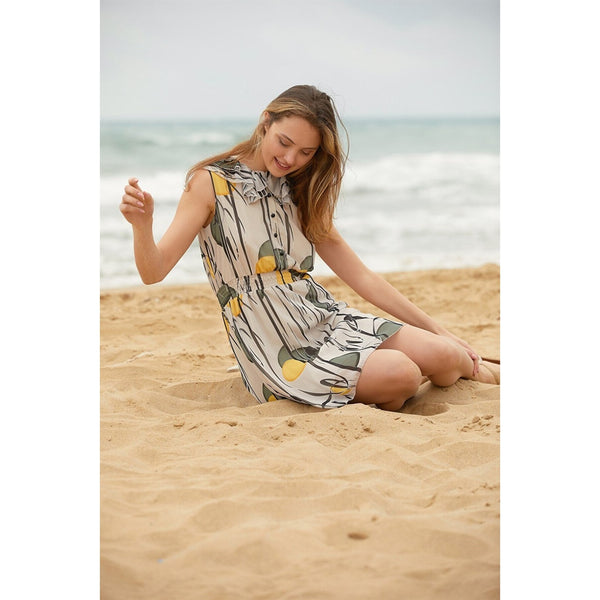 Green Frill Neck Chiffon Dress | Montivo Pakistan