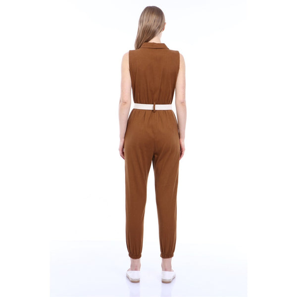 Brown Denim Jumpsuit | Montivo Pakistan