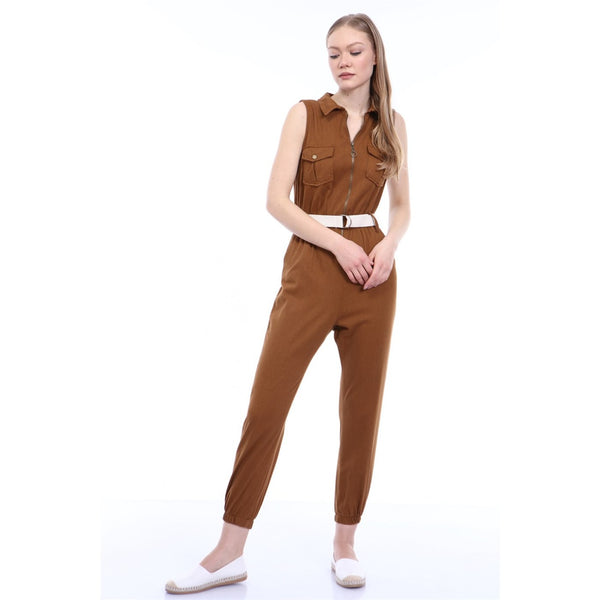 Brown Denim Jumpsuit | Montivo Pakistan