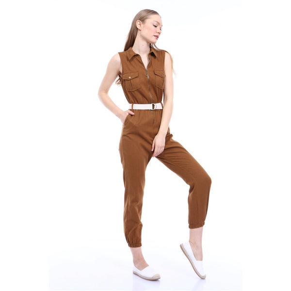 Brown Denim Jumpsuit | Montivo Pakistan