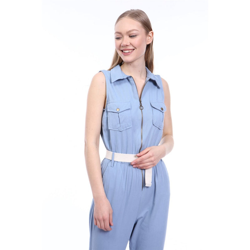 Light Blue Denim Jumpsuit | Montivo Pakistan