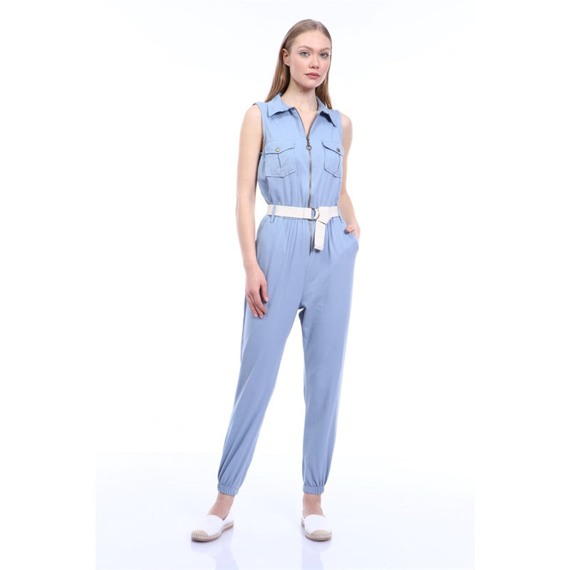 Light Blue Denim Jumpsuit | Montivo Pakistan
