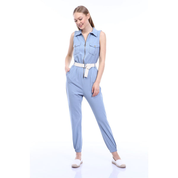 Light Blue Denim Jumpsuit | Montivo Pakistan